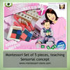 Montessori Set - 5 pieces of Sensorial Learning Materials - Education Photo Book